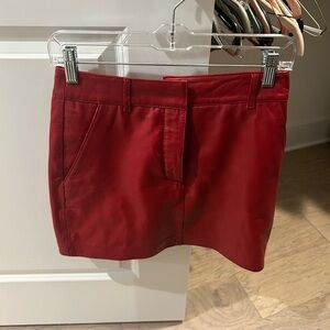 Reformation Red Leather Mini Skirt